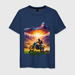 Мужская футболка Мотопутешествие в горы