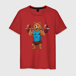 Мужская футболка Медведь со штангой