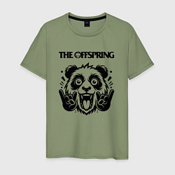 Футболка хлопковая мужская The Offspring - rock panda, цвет: авокадо