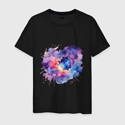 Мужская футболка Космические облака акварель