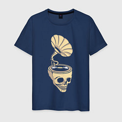 Футболка хлопковая мужская Skull vinyl, цвет: тёмно-синий