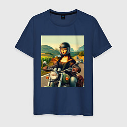 Мужская футболка Mona Lisa on a motorcycle - ai art