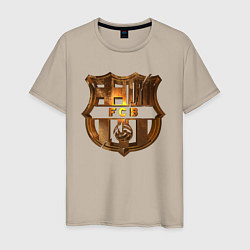 Мужская футболка Фк Барселона 3D gold