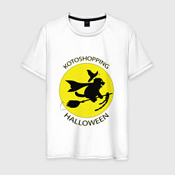 Мужская футболка Котошопинг на хэллоуин