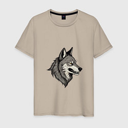 Мужская футболка Рисунок волка