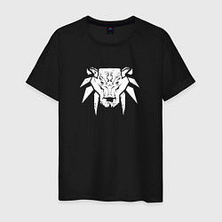 Мужская футболка Знак школы медведя с потертостями - Ведьмак 3
