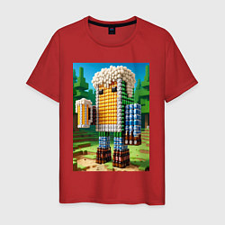 Мужская футболка Beer dude - Minecraft ai art