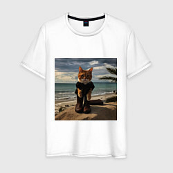 Мужская футболка Пляжный котик