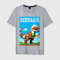 Мужская футболка Beersaur - pixel art