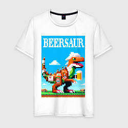 Мужская футболка Beersaur - pixel art