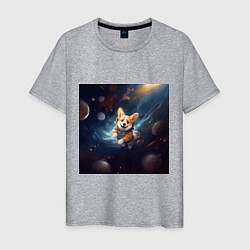 Мужская футболка Корги в космосе