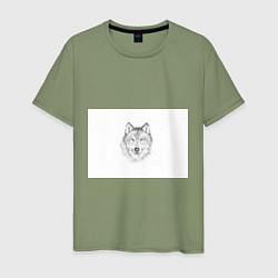 Мужская футболка Нарисованный волк зубами щёлк