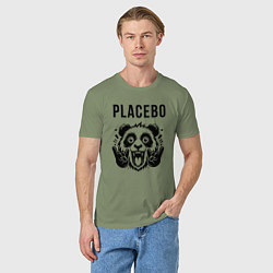 Футболка хлопковая мужская Placebo - rock panda, цвет: авокадо — фото 2