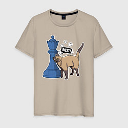 Мужская футболка Кот Оникс и шахматный ферзь