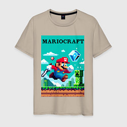 Мужская футболка Mario and Minecraft - collaboration pixel art