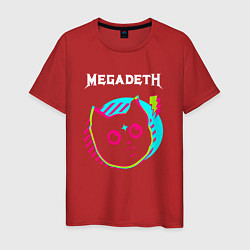 Футболка хлопковая мужская Megadeth rock star cat, цвет: красный
