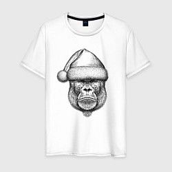 Мужская футболка Морда новогодней гориллы