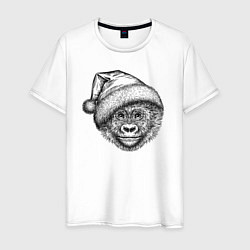 Мужская футболка Новогодний детеныш гориллы