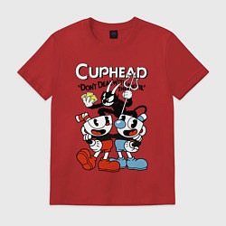 Футболка хлопковая мужская Cuphead - devil, цвет: красный
