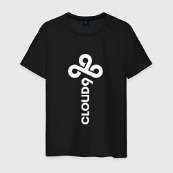 Футболка хлопковая мужская Cloud9 - vertical logo, цвет: черный