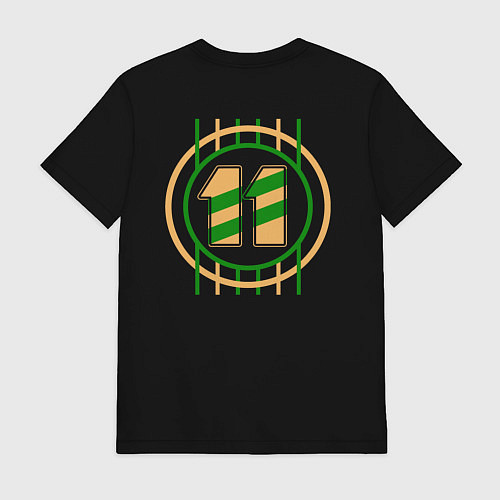 Мужская футболка 11 номер футбольный мяч / Черный – фото 2