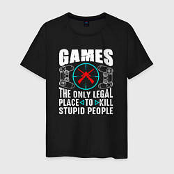 Футболка хлопковая мужская Games the only legal place, цвет: черный