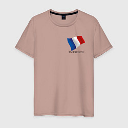 Футболка хлопковая мужская Im French - motto, цвет: пыльно-розовый