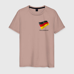 Футболка хлопковая мужская Im German - motto, цвет: пыльно-розовый