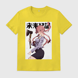 Футболка хлопковая мужская Дневник будущего Юно, цвет: желтый