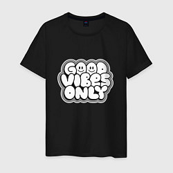 Футболка хлопковая мужская Goof vibes black, цвет: черный