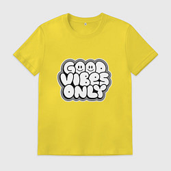 Футболка хлопковая мужская Goof vibes black, цвет: желтый
