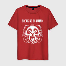Футболка хлопковая мужская Breaking Benjamin rock panda, цвет: красный