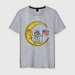 Мужская футболка USA on the moon