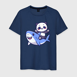 Мужская футболка Панда и акула