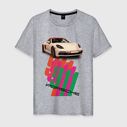 Мужская футболка Спортивный автомобиль Porsche 911 Turbo