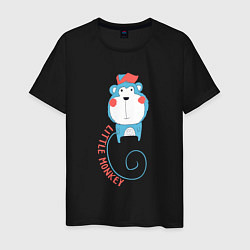 Футболка хлопковая мужская Little monkey, цвет: черный