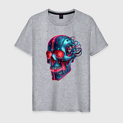 Мужская футболка Metal cyber skull - ai art