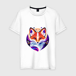 Мужская футболка Яркий портрет лисы
