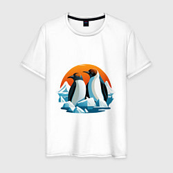 Мужская футболка Пингвины среди льдов