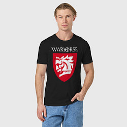 Футболка хлопковая мужская Warhorse logo, цвет: черный — фото 2