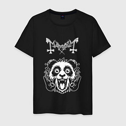 Футболка хлопковая мужская Mayhem rock panda, цвет: черный