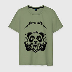 Футболка хлопковая мужская Metallica - rock panda, цвет: авокадо