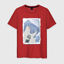 Мужская футболка Зимние медвежьи селфи