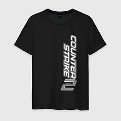 Мужская футболка Вертикальная надпись Counter-Strike 2 black