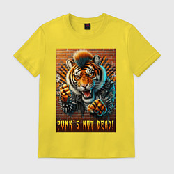 Мужская футболка Punks not dead - motto tiger