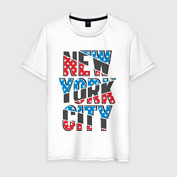 Футболка хлопковая мужская Америка Нью-Йорк, цвет: белый