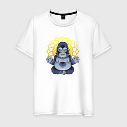Мужская футболка Забавная горилла медитирует