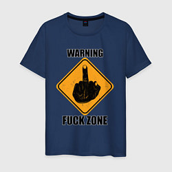 Мужская футболка Предупреждающий знак Fuck zone