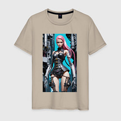 Мужская футболка Barbie cyber warrior - ai art fantasy