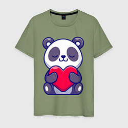 Мужская футболка Панда и сердечко